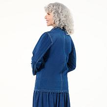 "As Is" DG2 by Diane Gilman Super Stretch Knit Denim Barn Jacket