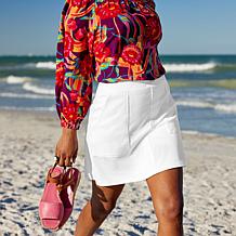 "As Is" DG2 by Diane Gilman Super-Stretch Knit Denim Skort