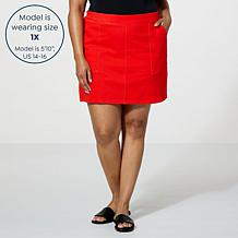 "As Is" DG2 by Diane Gilman Super-Stretch Knit Denim Skort