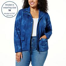 "As Is" DG2 by Diane Gilman Tie-Dye Knit Field Jacket