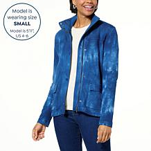 "As Is" DG2 by Diane Gilman Tie-Dye Knit Field Jacket