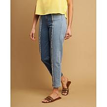 "As Is" DG2 by Diane Gilman Two-Tone Straight Leg Ankle Jean