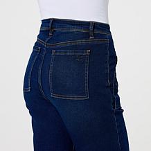 "As Is" DG2 by Diane Gilman Virtual Stretch Faux Button Fly Bermuda...