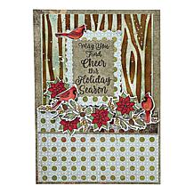 "As Is" Diamond Press Christmas Cardinal Stamp, Die and Stencil Kit