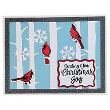 "As Is" Diamond Press Christmas Cardinal Stamp, Die and Stencil Kit