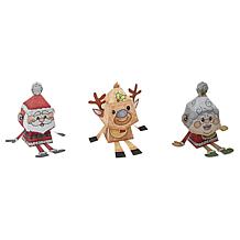 "As Is" Diamond Press Santa, Mrs. Claus & Rudolph Bobblehead Stamp ...