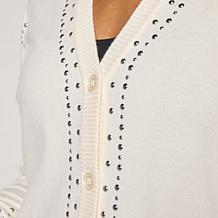 "As Is" Diane Gilman Soft Ease Embellished Cardigan