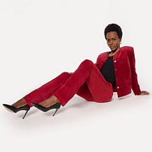 "As Is" Diane Gilman Stretch Velveteen Baby Bootcut Pant