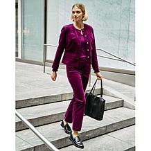 "As Is" Diane Gilman Stretch Velveteen Baby Bootcut Pant