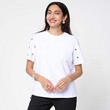 "As Is" Elle Get the Look Grommet Tee