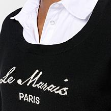 "As Is" Elle Get the Look Twofer Mixed Media Sweater