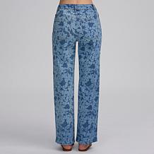 "As Is" Elle Live Get the Look Lace Print Denim Pant