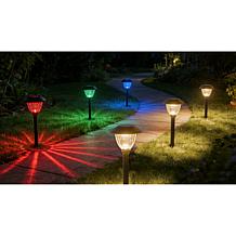 "As Is" Eveready 8-Piece Solar Color-On-Demand 12 Lumen Pathway Lights