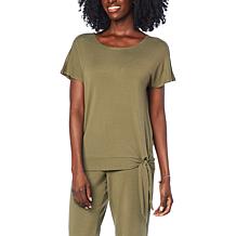 "As Is" EZ by Nina Leonard French Terry Top with Side Tie