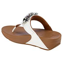 "As Is" FitFlop Lulu Jewel-Deluxe Leather Toe-Post Sandals