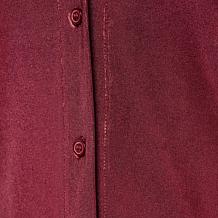 "As Is" G by Giuliana 24K Shine Button Front Top with Flare Sleeves