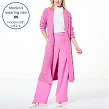 "As Is" G by Giuliana Black Label Cable Knit Belted Cardigan