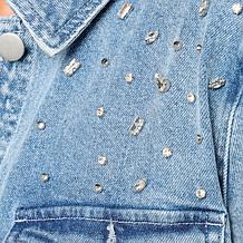 "As Is" G by Giuliana Black Label Denim Shirt Jacket with Rhinestones