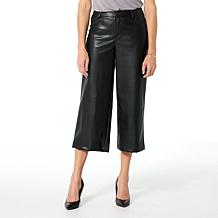 "As Is" G by Giuliana Black Label Faux Leather Culotte Pant
