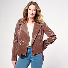 "As Is" G by Giuliana Black Label Faux Leather Moto Jacket