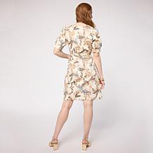 "As Is" G by Giuliana Black Label Printed Cotton Stretch Sateen Dress