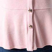 "As Is" G by Giuliana Button Front Sweater Knit Cardi