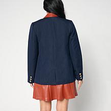 "As Is" G by Giuliana Denim and Faux Leather Blazer