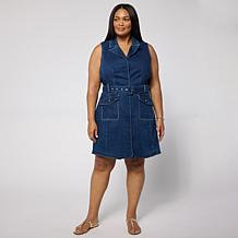 "As Is" G by Giuliana Denim Dress with Contrast Stitching