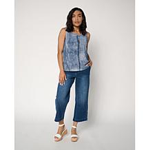 "As Is" G by Giuliana Denim Like Stretch Top