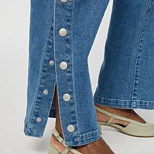 "As Is" G by Giuliana Denim Straight Leg Pant with Snap Button Detail