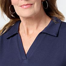 "As Is" G by Giuliana Diamond Knit Polo Sweatshirt