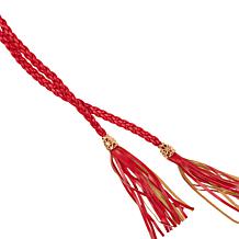 "As Is" G by Giuliana Faux Leather Braided Tassel Belt