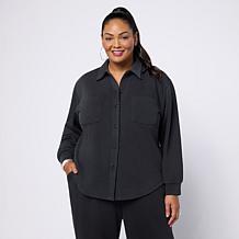 "As Is" G by Giuliana Indigo Washed French Terry Shirt