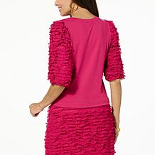 "As Is" G by Giuliana Knit Ruffle Sleeve Top