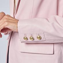 "As Is" G by Giuliana Lamb Leather Single-Breasted Blazer