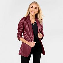 "As Is" G by Giuliana Lamb Leather Single-Breasted Blazer
