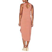 "As Is" G by Giuliana LounGy EcoLuxe Striped Cutout Tank Dress