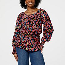 "As Is" G by Giuliana Off-The-Shoulder Smocked Blouse