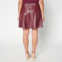 "As Is" G by Giuliana Pleated Faux Leather Skirt
