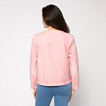 "As Is" G by Giuliana Printed Denim-Like Knit Jacket