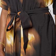 "As Is" G by Giuliana Printed Woven Shirt Dress