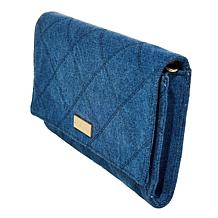 "As Is" G by Giuliana Quilted Texture Denim Clutch Crossbody