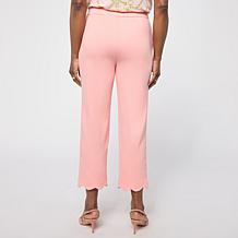 "As Is" G by Giuliana Siena Knit Ponte Scallop Hem Cropped Pant