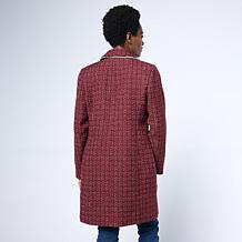"As Is" G by Giuliana Woven Boucle Topper with Braided Detail