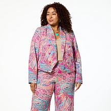 "As Is" G by Giuliana Woven Cropped Blazer