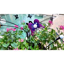 "As Is" GB Home & Garden Flower or Butterfly Solar Stakes - Set of 2
