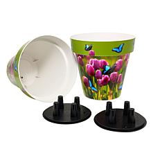 "As Is" Greanbase 15" Printed Planters - Set of 2