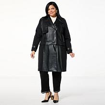 "As Is" GREY by Jhoan Sebastian Grey 2-in-1 Faux Leather Coat
