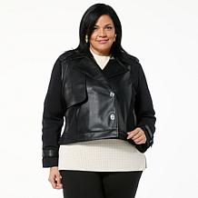 "As Is" GREY by Jhoan Sebastian Grey 2-in-1 Faux Leather Coat