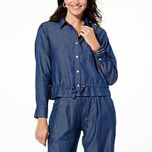 "As Is" GREY by Jhoan Sebastian Grey Convertible Chambray Duster